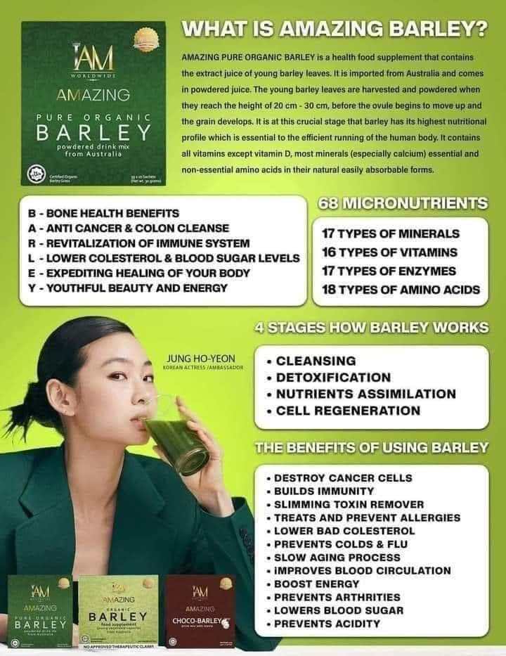 Amazing Pure Organic Barley from Australia 3 Boxes